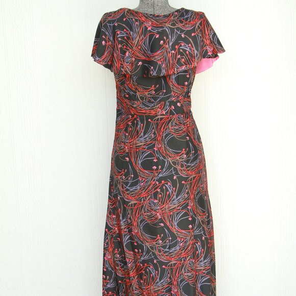 Pure silk beautiful 60's or 70's dress - removable collar - Picture 2 of 4